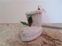 Soft Paper White Holiday Boot