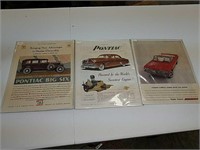 3 vintage Pontiac ads