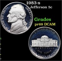 Proof 1983-s Jefferson Nickel 5c Grades GEM++ Proo