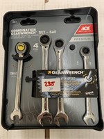 (2x Bid) Gear Wrench 4pc Ratchet Wrench Set SAE&MM