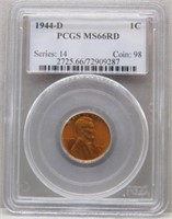 1944-D Lincoln Cent. MS66 Red PCGS.