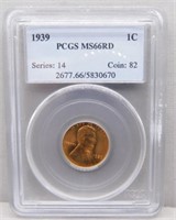 1939 Lincoln Cent. MS66 Red PCGS.