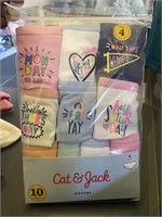 size 4 girls hipsters cat n jack 10 pack