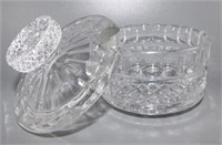 Lot of 2 Crystal Lidded Containers with Spoon S