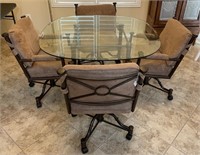 11 - GLASS TOP TABLE W/ 4 CHAIRS