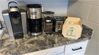 KEURIG COFFEE MAKER, CUISINART GRINDER, POSAME