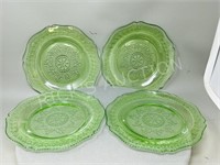 4 Federal uranium glass plates - 6" x 9"