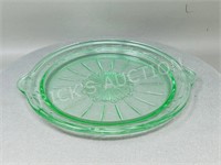 uranium glass plate - 9 1/2"