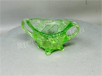 green avocado sweet pear uranium glass bowl