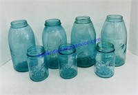 Lot of Ball Jars, Two Different Sizes & Blue