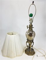 Brass lamp with shade