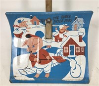 Vintage Three little pigs lithograph toy shovel
