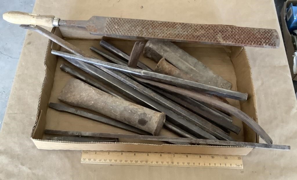 Lot of files, chisels, & punches