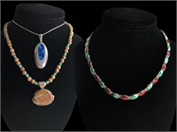 (3) Native American Sterling Silver, 950 Turquoise