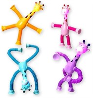 EOMKO Telescopic Suction Cup Giraffe Toy, 4 PCS