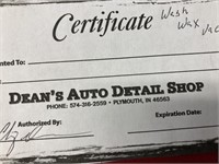 Dean’s Auto Detailing Shop  one wash, wax, vac