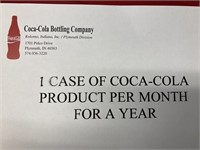 1 case of Coca-Cola product per month for a year