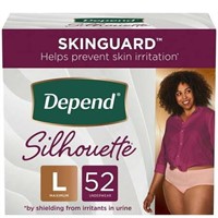 Depend Silhouette Women's Underwear  L  52Ct
