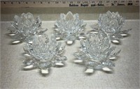 5 Glass Candle Stick Holders