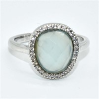 Silver Chalcedony Cz(2.75ct) Ring