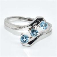 Silver Blue Topaz(0.3ct) Ring