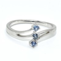 Silver Blue Sapphire(0.15ct) Ring