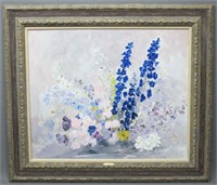 LARGE CONSTANCE TALBOT OIL PAINTING OF FLOWERS