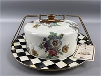 Vintage Mackenzie-Childs Enamel Cake Carrier
