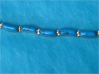 7in. 950 Sterling Silver & Turquoise bracelet
