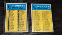 2 1968 69 Topps Hockey Checklist