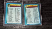 2 1979 80 Topps Hockey Unmarked Checklist