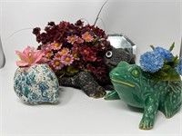 Figural Vintage Planters Pots Frog Elephant