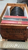 Vintage 33RPM Records in National Biscuit Co Crate