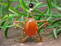 CARNELIAN STAR PENDANT ROCK STONE LAPIDARY SPECIME