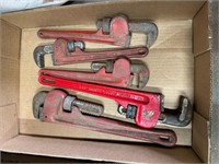 Flat Of Pipe Wrenches 10"- 14"