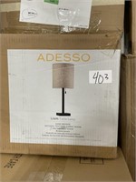 Adesso Liam Table Lamp Dark Bronze Natural With
