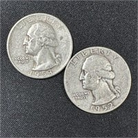 1952 & 1953-D Washington Silver Quarters