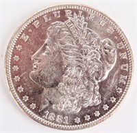 Coin 1881-0 Morgan Silver Dollar in BU