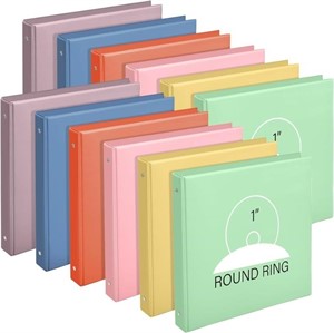 12 Pcs Heavy Duty Plastic 3 Ring Binder w/ Pockets