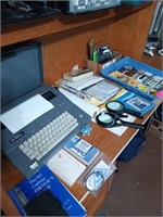 Smith Corona typewriter, and assorted office