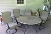 5-Piece Table Patio Set: Table 48” & (2) Chairs