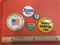 Political Pins & Bicentennial Pin