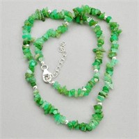 Natural Rough 43.58ct Green Chysoprase Necklace