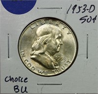 1953-D Franklin Half Dollar Ch. BU