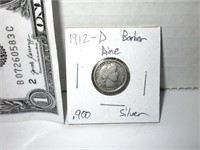 1912 D barber silver dime