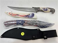 2 New Fixed Blade Eagle Fantasy Knives w/ Sheath