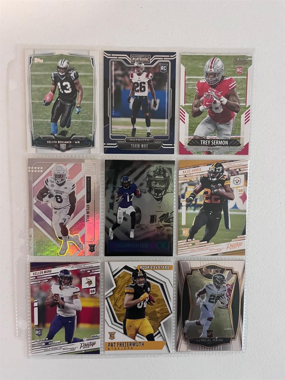 NFL cards Rookies, Najee Harris, Bateman, Hill