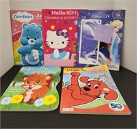 5 coloring books care bears hello kitty frozen