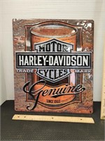 Harley Davidson genuine tin sign 15in by 13in