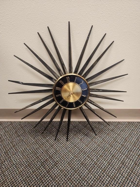 Vintage Elgin 24" Starburst Sunburst Wall Clock